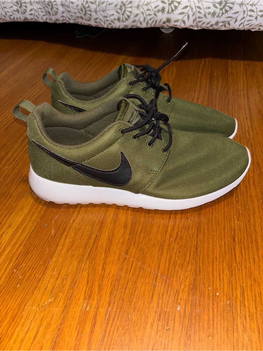 Nike Kids Olive Green and Black Athletic Sneakers
